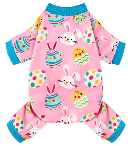 BAOBICUTE Weihnachtspyjama für Hunde, weich, leicht, Samt, warme Haustier-Winterkleidung für kleine, mittelgroße und große Haustiere, Hunde, Katzen (XXL, Ostern) von BAOBICUTE