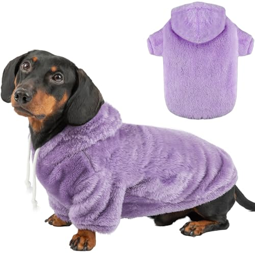 Fuzzy Hundepullover für mittelgroße und große Hunde, Größe M (Rücken: 42 cm, Brustumfang: 56 cm, Halsumfang: 42 cm), Violett von BAOBICUTE