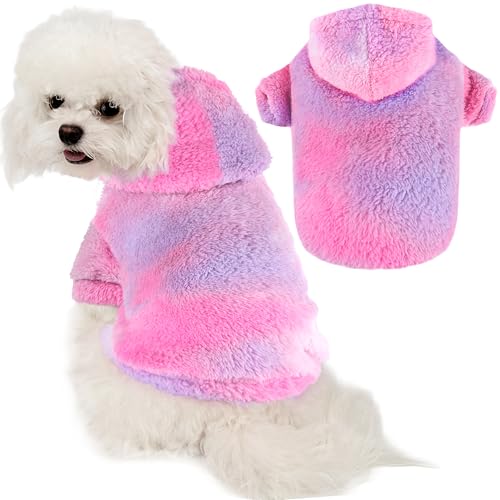 Fuzzy Hundepullover für mittelgroße und große Hunde, Größe XS (Rücken: 26 cm, Brustumfang: 38 cm, Halsumfang: 29 cm), Rosa von BAOBICUTE