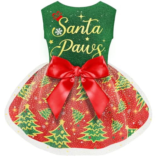 Hund Weihnachten Outfit Hundekleider, Hund Weihnachtskostüm Kleidung für Hunde Lustiges Welpenkleid mit Schleife für kleine große Hunde, Kürbis Hexe Fledermaus Haustier Kostüm Halloween Weihnachten Hund Weihnachten Outfit Hundekleider, Hund Weihnachtskostüm Kleidung für Hunde Lustiges Welpenkleid mit Schleife für kleine große Hunde, Kürbis Hexe Fledermaus Haustier Kostüm Halloween Weihnachten von BAOBICUTE