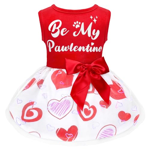 Be My Pawlentine Valentinstags-Outfit – rotes Tüllkleid für Hunde und Katzen mit Schleife für kleine bis große Haustiere Be My Pawlentine Valentinstags-Outfit – rotes Tüllkleid für Hunde und Katzen mit Schleife für kleine bis große Haustiere von BAOBICUTE