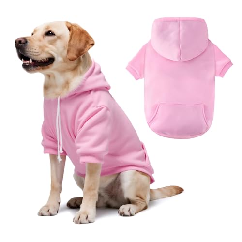 Hunde-Kapuzenpullover, ultraweich, für kaltes Wetter, Pullover für mittelgroße und große Hunde, atmungsaktiv, gemütlicher Stoff, warm, stilvoll, Sweatshirt mit Tasche für die Leine, für Katzen, Jungen von BAOBICUTE