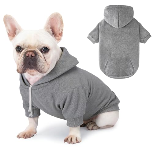 Hunde-Kapuzenpullover für große Hunde, Grau, Größe L Hunde-Kapuzenpullover für große Hunde, Grau, Größe L von BAOBICUTE