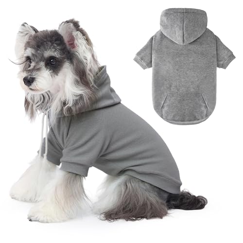 Hunde-Kapuzenpullover für große Hunde, Grau, Größe S von BAOBICUTE