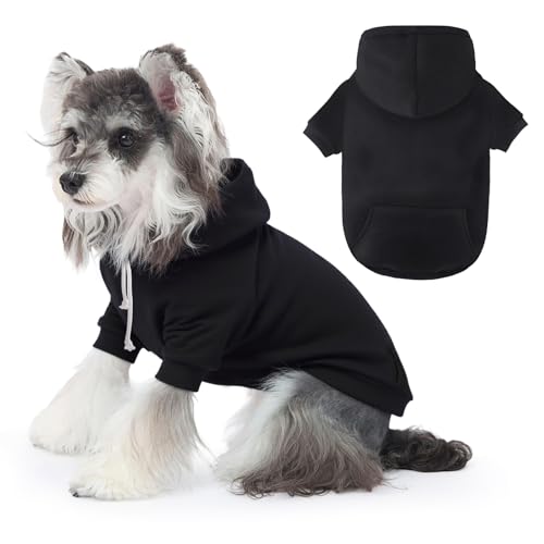Hunde-Kapuzenpullover für große Hunde, Schwarz, Größe S Hunde-Kapuzenpullover für große Hunde, Schwarz, Größe S von BAOBICUTE