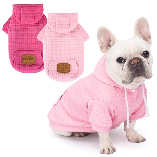 Hunde-Kapuzenpullover für kleine und große Hunde, Rosa + Rosa, Größe XXL von BAOBICUTE