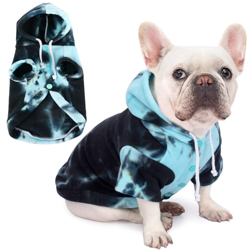 Hunde-Kapuzenpullover mit Batikfärbung, Blau / Schwarz / Grau, Größe M Hunde-Kapuzenpullover mit Batikfärbung, Blau / Schwarz / Grau, Größe M von BAOBICUTE