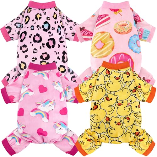 Hunde-Pyjama, weich, leicht, für kleine, mittelgroße und große Hündinnen, Jungen, Mädchen, Hunde, Katzen, 4 Stück von BAOBICUTE