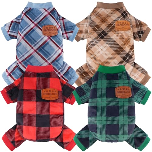 Hunde-Pyjama, weich, leicht, für kleine, mittelgroße und große Hündinnen, Jungen, Mädchen, Hunde, Katzen, 4 Stück von BAOBICUTE