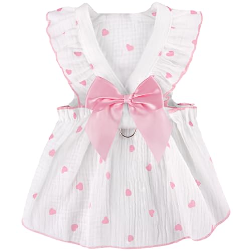 Hundekleid mit Herzmuster, Rosa, Größe XL von BAOBICUTE