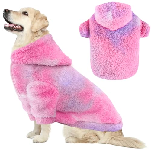 Hundepullover für mittelgroße und große Hunde, Größe XXL (Rücken: 78 cm, Brustumfang: 94 cm, Halsumfang: 70 cm), Rosa / Rosa von BAOBICUTE