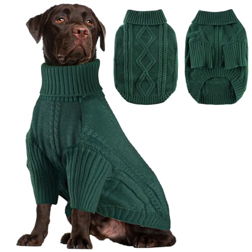 Strickpullover für Hunde, Dunkelgrün, Größe 4XL Strickpullover für Hunde, Dunkelgrün, Größe 4XL von BAOBICUTE