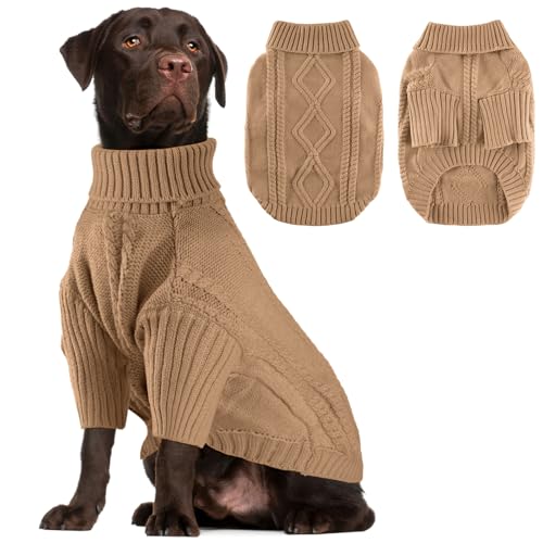 Strickpullover für Hunde, Kamel, Größe 3XL Strickpullover für Hunde, Kamel, Größe 3XL von BAOBICUTE