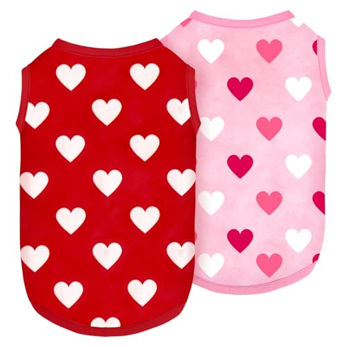 Valentinstags-Outfit für Hunde, weicher Samt, dehnbar, leicht, warm, ärmellos, für kleine, mittelgroße und große Hunde und Katzen von BAOBICUTE
