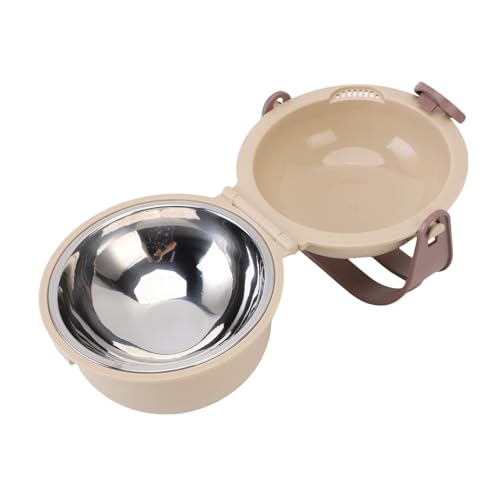 2 in 1 Reise -Hundefutter -Schalen, Faltbare Hunde Dual Bowl Haustier Wasserfutter mit Griff für Welpen Wanderwanderung Im Freien (Aprikosenfarbe) von BAOFUYA