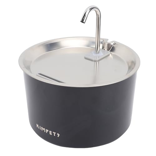 Automatischer Katzenwasserbrunnen, Stille Haustierbrunnen 3L -Kapazität Edelstahl Haustier -Trinkspender für Katzen (Black) von BAOFUYA