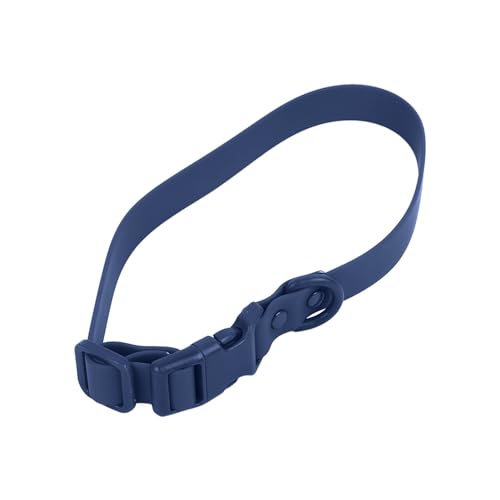 BAOFUYA 2 cm Gepolstertes Hundehalsband, Starkes Halsband, Einfaches Hundehalsband, PVC-Haustierhalsbänder, Bunte Katzenhalsbänder für Welpen, Mittelgroße (Dunkelblau) von BAOFUYA