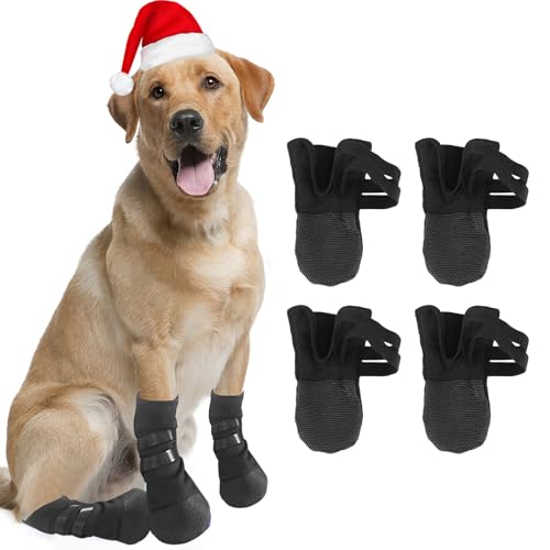 BAOFUYA 4 Stück Anti-Rutsch-Hundesocken, Verhindern das Lecken von Haustier-Fußschutz mit Griffen, Starke Traktion für Hunde, Hartholzböden, Indoor-Spaziergänge BAOFUYA 4 Stück Anti-Rutsch-Hundesocken, Verhindern das Lecken von Haustier-Fußschutz mit Griffen, Starke Traktion für Hunde, Hartholzböden, Indoor-Spaziergänge von BAOFUYA