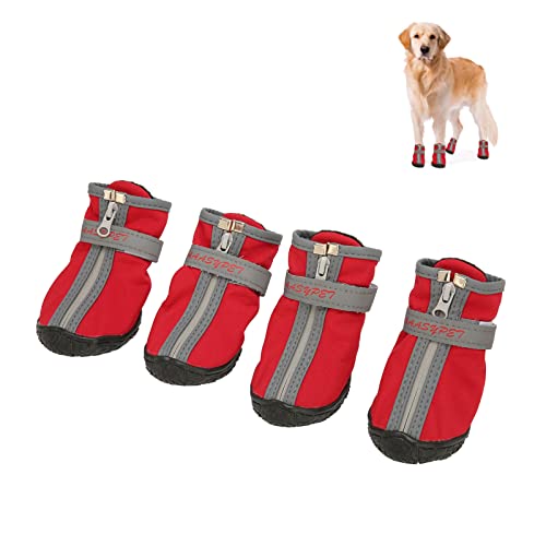 4 Stück Hundestiefel Schutzpfoten, atmungsaktive Gummi-Hundeschuhe, wasserdichte Winter-Schneeschuhe für Outdoor-Sport 1 von BAOFUYA