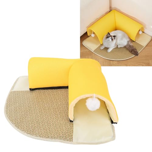 BAOFUYA Abnehmbarer Katzentunnel, Kühlmatten -Design Elegantes Erscheinungsbild Multifunktional 2 in 1 Katzenteppich -Tunnel für Innenkatzen Hausgebrauch von BAOFUYA