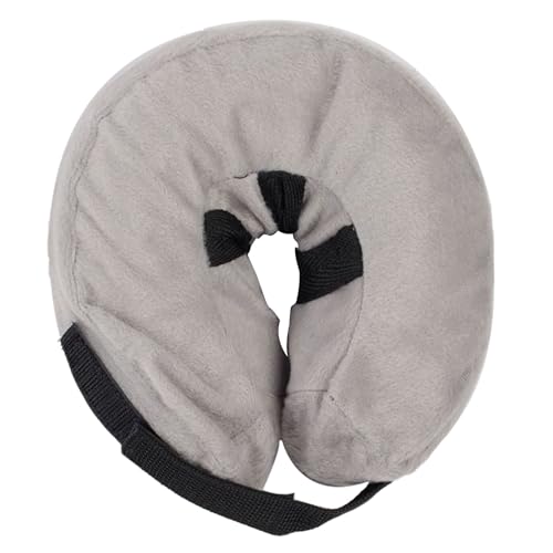 BAOFUYA Aufblasbares Hundenhalshalsband Weiches Schutzwiederherstellungskragen für Haut Juckreiz nach der Operation, PVC -Material, für Katzen und Hunde (Gray) von BAOFUYA