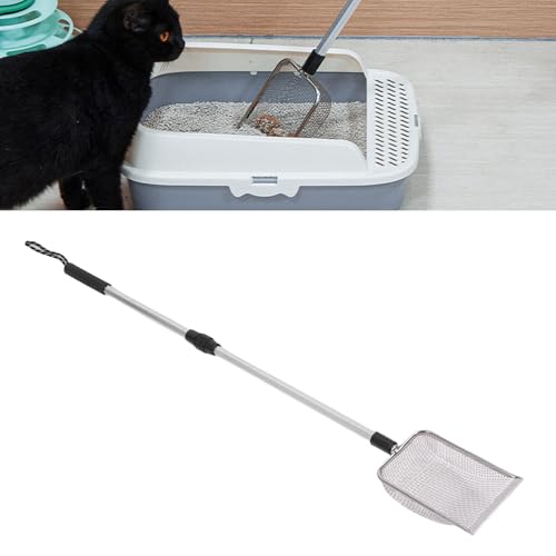 BAOFUYA Ausziehbares Metallkatze Katzentrutzschaufel, Einstellbares Design Bequem Zum Grip Edelstahl Langgang Griff Huhn Poop Scooper für Müllbox Verwenden von BAOFUYA