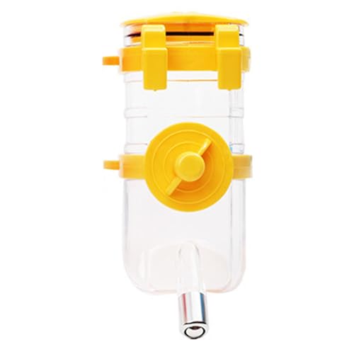 BAOFUYA Automatische Haustier-Wasserflasche Zum Aufhängen mit Edelstahl-Rollerball-Design, Zum Aufhängen für Haustiere, 350 Ml Fassungsvermögen (Yellow) von BAOFUYA