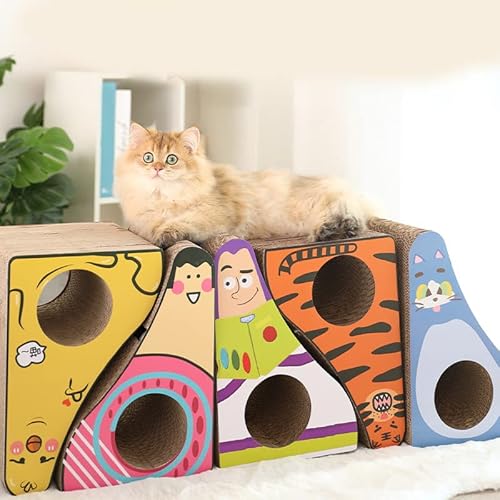 BAOFUYA Cat Scather Hang Pappe OnDule -Karton mit Tunnelkugel für den Innengebrauch, Ergonomisches Design für Katzenkühler und Gläubiger (Küken) von BAOFUYA