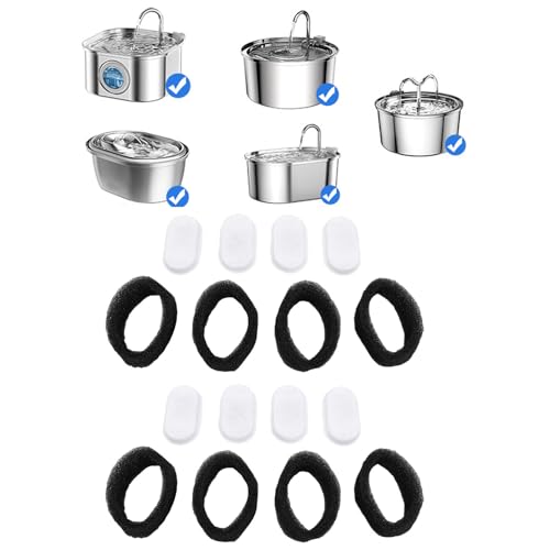 BAOFUYA Cat Water Fountain Filter Ersatz, Leicht zu Ersetzen und zu Reinigen Carbon -Stoff -Tierwasserspender Ersatzfilter mit Schwämmen für Haustier (Stil 2) von BAOFUYA
