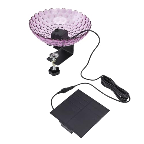 BAOFUYA Clips Vogelbadbrunnen, Vielseitiger Badet Set Verstellbares Klemmen Design Stylish Deck Montiert Solarvogel Bad Bubbler für Gartendekoration Im Freien (Purple) von BAOFUYA