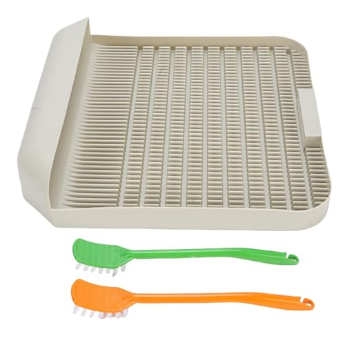 BAOFUYA Doppellagige Katzentoilettenmatte, wasserdichte, Selbstreinigende Katzentoilettenmatte für Kleine, ältere Katzen (Grau-weiß) von BAOFUYA