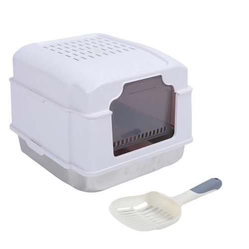 BAOFUYA Edelstahlkatze Katzentoilette, Geruchskontrollkatze Toilette Haustier Töpfchen Geschlossener Katzentoilette für Innenkätzchen BAOFUYA Edelstahlkatze Katzentoilette, Geruchskontrollkatze Toilette Haustier Töpfchen Geschlossener Katzentoilette für Innenkätzchen von BAOFUYA