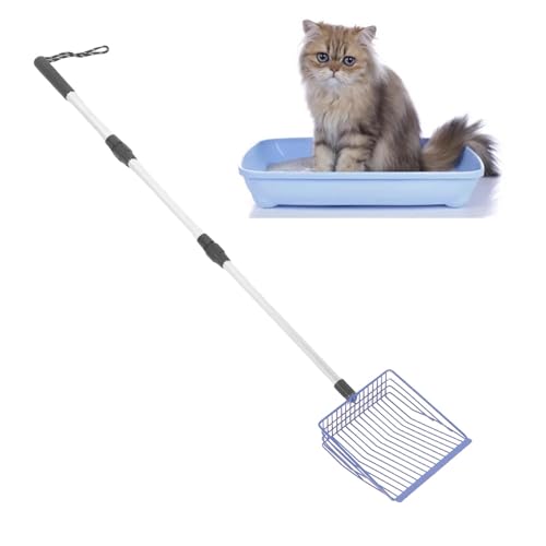 BAOFUYA Großer Hühnerkacke Scooper, Verstellbare Länge Langhandhand -Non -Stick -Katzenstreu -Sifter -Schaufel für Hühnerkoop -Katze (Blue) von BAOFUYA