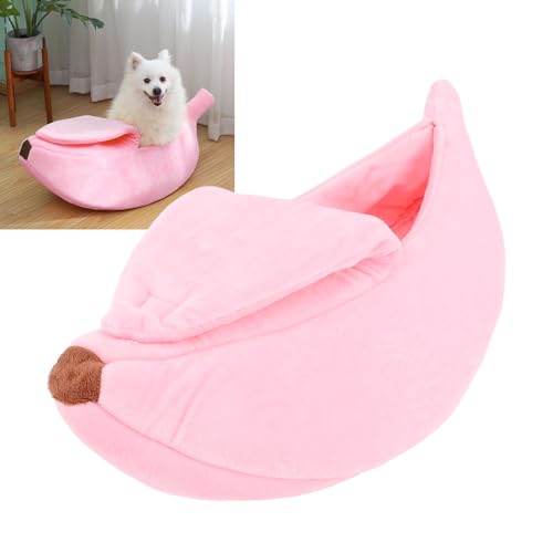 BAOFUYA Halbgeschlossenes Bananen-Haustierhaus für den Winter, Haken- und Flexibles Bezugsdesign, Waschbar, Rosa, Abnehmbares Bananenform-Boots-Haustierbett für Kleine Katzen und Hunde BAOFUYA Halbgeschlossenes Bananen-Haustierhaus für den Winter, Haken- und Flexibles Bezugsdesign, Waschbar, Rosa, Abnehmbares Bananenform-Boots-Haustierbett für Kleine Katzen und Hunde von BAOFUYA