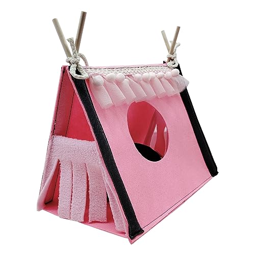 BAOFUYA Hamster -Tunnelhausspielzeug mit Privatem Rastbereich, für Hamster, Kaninchen, Ratte, Material: Filz (PINK) von BAOFUYA