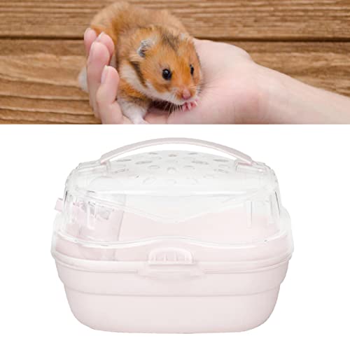 BAOFUYA Hamsterkäfig, Tragbare Hamster-Tragetasche, Käfig, Kleintier-Tragetasche für Reisen Im Freien (Helles Kirschrosa) von BAOFUYA