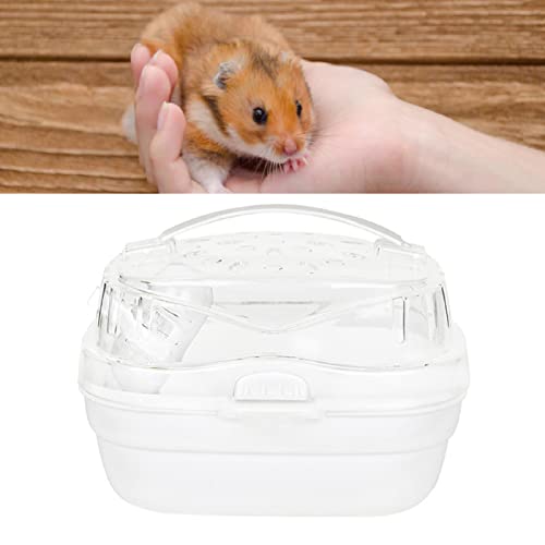 BAOFUYA Hamsterkäfig, Tragbare Hamster-Tragetasche, Käfig, Kleintier-Tragetasche für Reisen Im Freien (Mondlicht weiß) von BAOFUYA