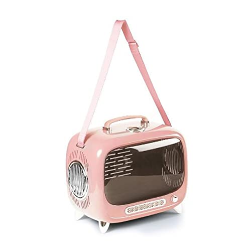 BAOFUYA Haustier-Rucksack, Unterstützt 13 Pfund Katze, Transparente TV-Form, Raumkapsel für Haustiere Im Freien (Rosa) von BAOFUYA