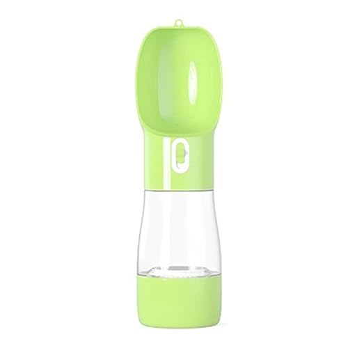 BAOFUYA Haustiernahrung Wasserflasche, Tragbare Hundeswasserflasche mit Lebensmittelbehälter Lecknachweis für Wanderweg Im Freien Im Freien (Green) von BAOFUYA