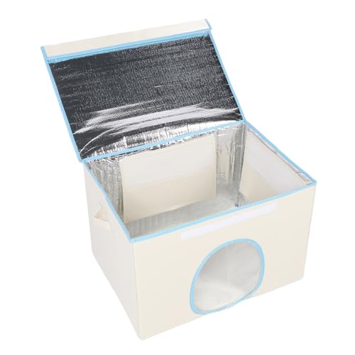BAOFUYA Hideaway Cat Shelter, Vielseitiges Design Leicht zu Bewahren Verbessertem Komfort PP Isolierte Falthöhle für Häusliche Außenhöfe PET -Gebrauch (Beige) von BAOFUYA