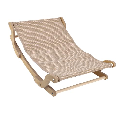 BAOFUYA Horizontales Katzenkratzerbett, Große Geräumige Doppelte Funktionsdesign Robuster Holzrahmen Katze Kratzpolsterliege Hängematte für Zuhause von BAOFUYA