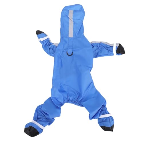 BAOFUYA Hunde Regenmantel, Modische Wasserdichtung Hoch Reflektierender Einstellbarer Haustier -Regenjacke für Welpen Kleine Haustiere (blau) (S) von BAOFUYA
