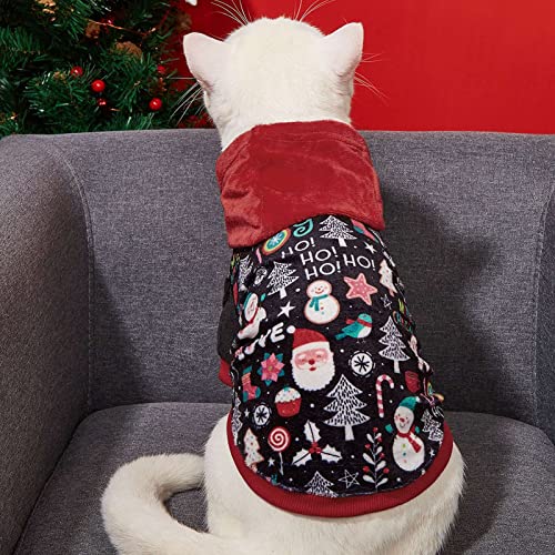 BAOFUYA Hunde-Weihnachts-Hoodies, weicher, atmungsaktiver Hoodie, Weihnachts-Welpen-Hoodies für kleine, mittelgroße Hunde und Katzen S von BAOFUYA
