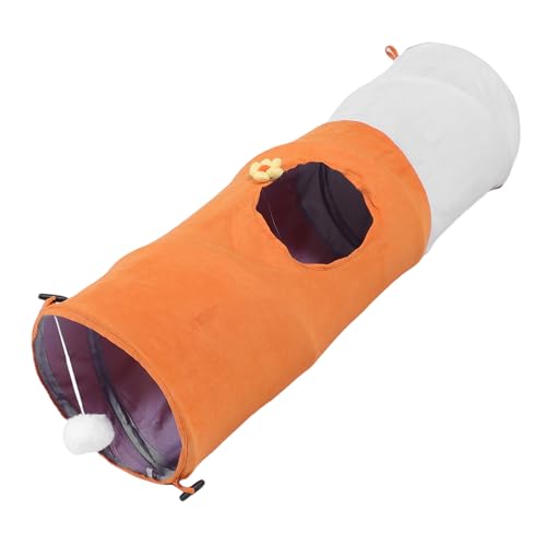 BAOFUYA Interaktiver Kätzchen -Tunnelrohr, Erweiterbarer Faltbarer Gerader Kanalrohr Spielzeugkatze Tunnel für Kitty Rabbit -Training Versteckte Training (Groß) von BAOFUYA