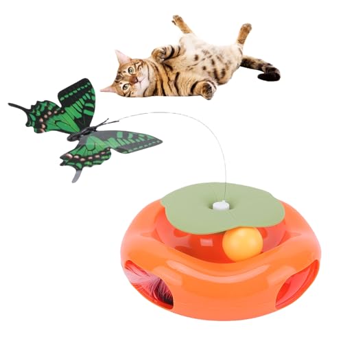 BAOFUYA Interaktiver Katzen Teaser -Spielzeug, Automatisch Lustiger Ballübungspielzeug mit Flatter -Schmetterling für Innenkatzen Kätzchen BAOFUYA Interaktiver Katzen Teaser -Spielzeug, Automatisch Lustiger Ballübungspielzeug mit Flatter -Schmetterling für Innenkatzen Kätzchen von BAOFUYA