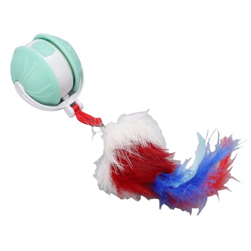 BAOFUYA Interaktiver Katzenspielzeugball, Multi -Modi USB Wiederaufladbare Smart Cat Ball mit Ersatzschwanz für Innenkatzen Erwachsene (Green) von BAOFUYA