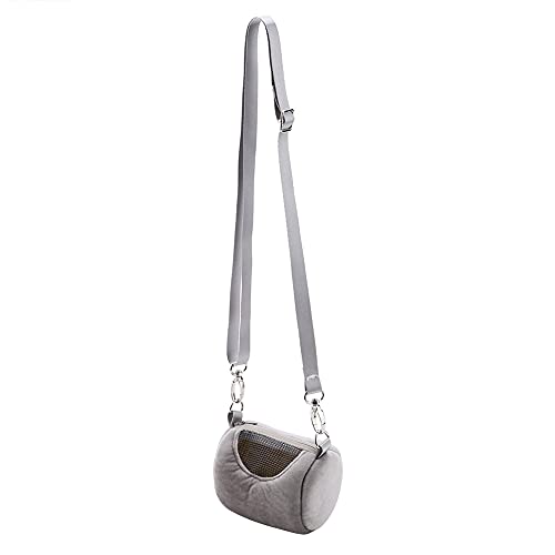 BAOFUYA Kleine Größe, Netzdesign, Großer Raum, Handtasche für Rattenhamster, die Tasche Tragen, Atmungsaktive Reisetasche Handtaschen, Warm für Kleines Tier (Grey) von BAOFUYA