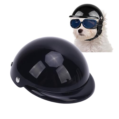 BAOFUYA Kleine Hunde Motorrad -Sicherheitshut, Stilvolles Design und Komfortabler Cooler Haustierhelm mit Einstellbarem Riemen für Outdoor -Aktivitäten (en) (S) von BAOFUYA