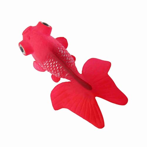BAOFUYA Künstliche Kleine Fisch Lebensee Panzerverzierung für Aquariumdekoration Natürliche Wirkung, Ungiftiges Silikonmaterial, das für Fischtankliebhaber Leicht zu Reinigen Ist (Nr. 5 Rot Goldfisch) von BAOFUYA