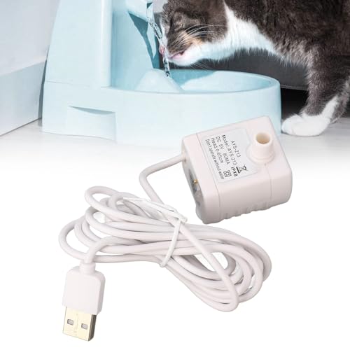 BAOFUYA Leise Haustier-Trinkbrunnenpumpe, Leise Verhindert Trockenbrennen USB-betriebener Bürstenloser DC-Motor Ultraleise Mini-Katzen-Wasserpumpe für Haustier-Trinkbrunnen von BAOFUYA